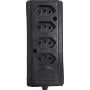 Tomada Barra Interneed Tam.G Quadrupla 10A 2 Polos +Terra Preta 66262 Tomada Barra Interneed Tam.G Quadrupla 10A 2 Polos +Terra Preta 66262