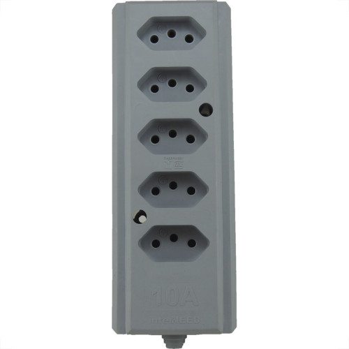 Tomada Barra Interneed Quintupla 10A 2 Polos +Terra Cinza 66415 Tomada Barra Interneed Quintupla 10A 2 Polos +Terra Cinza 66415