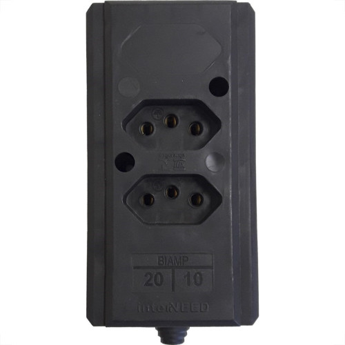 Tomada Barra Interneed Dupla 10/20A 2 Polos +Terra Preta 68945 Tomada Barra Interneed Dupla 10/20A 2 Polos +Terra Preta 68945