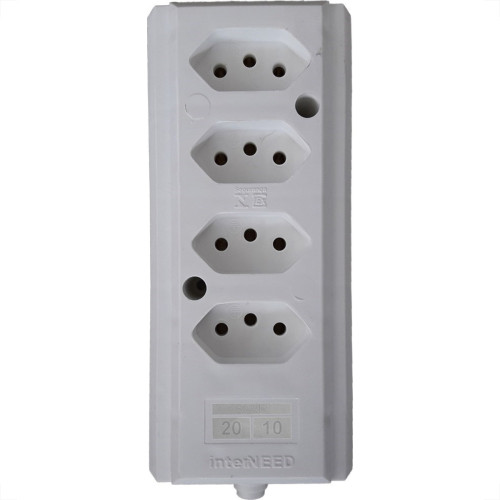 Tomada Barra Interneed Quadrupla 10/20A 2 Polos +Terra Branca 66569 Tomada Barra Interneed Quadrupla 10/20A 2 Polos +Terra Branca 66569