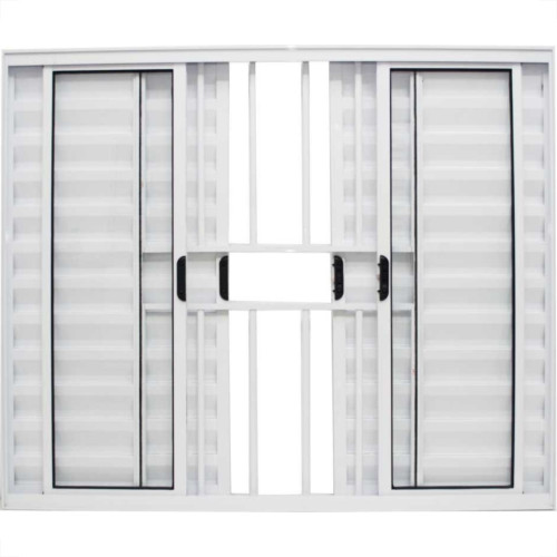 Janela Veneziana 6 Folhas Hikari Branca 1 X 2M Com Grade Vc37 Janela Veneziana 6 Folhas Hikari Branca 1 X 2M Com Grade Vc37