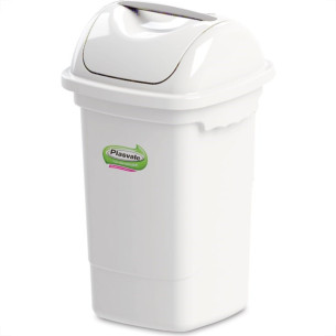 Lixeira Plasvale Basculante 30L Branca