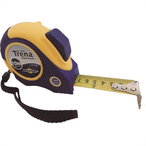 Trena Brasfort Auto-Trava Emborrachada 10M/25Mm 7757 Trena Brasfort Auto-Trava Emborrachada 10M/25Mm 7757