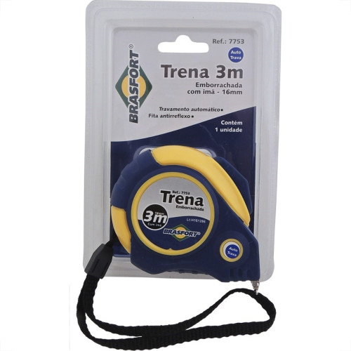 Trena Brasfort Auto-Trava Emborrachada 3M/16Mm 7753 Trena Brasfort Auto-Trava Emborrachada 3M/16Mm 7753