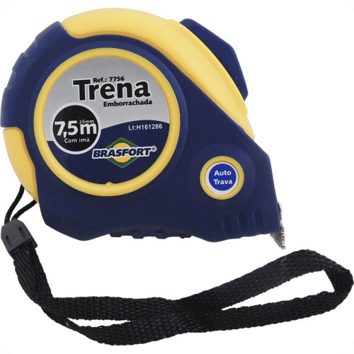 Trena Brasfort Auto-Trava Emborrachada 7,5M/25Mm 7756 Trena Brasfort Auto-Trava Emborrachada 7,5M/25Mm 7756
