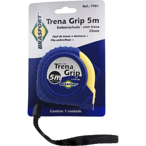 Trena Brasfort Emborrachada Grip 5M/25Mm Com Trava 7761 Trena Brasfort Emborrachada Grip 5M/25Mm Com Trava 7761