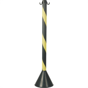 Pedestal Pvc 90Cm Plastcor Preto/Amarelo - Kit C/4