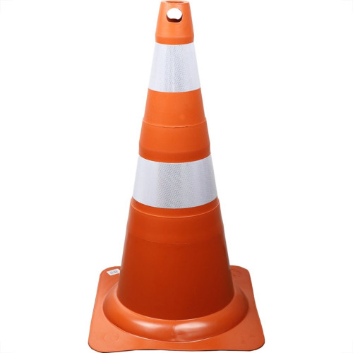 Cone Flexivel Plastcor Plastico Refletivo Laranja 75Cm 