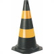 Cone Flexivel Plastcor Plastico Preto Refletivo 50Cm 