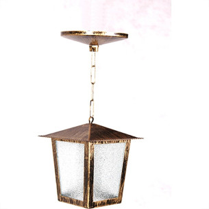 Luminaria Pendente Ideal Aco Quadrada Teto L2C Ouro Velho 2149