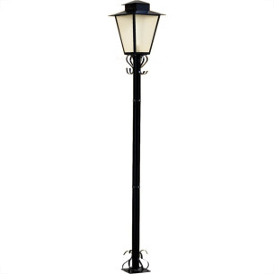 Poste Jardim Ideal Quadrado 1,76M P3 Preto Com Vidro 2247 Poste Jardim Ideal Quadrado 1,76M P3 Preto Com Vidro 2247