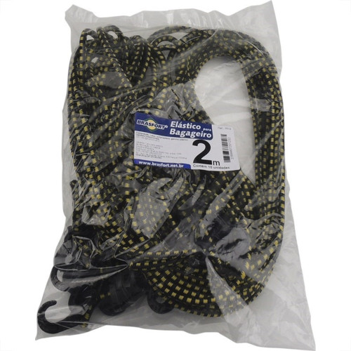 Elastico Para Bagageiro Brasfort 2,00M Garra Pvc 7619 - Kit C/10 Elastico Para Bagageiro Brasfort 2,00M Garra Pvc 7619 - Kit C/10