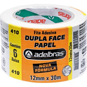 Fita Dupla Face Adelbras De Papel Branca 12 X 30M Flowpack