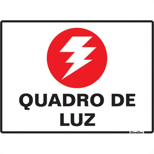 Placa Sinalizacao Poliestireno 15X20 ''Quadro De Luz'' 220Al Placa Sinalizacao Poliestireno 15X20 ''Quadro De Luz'' 220Al
