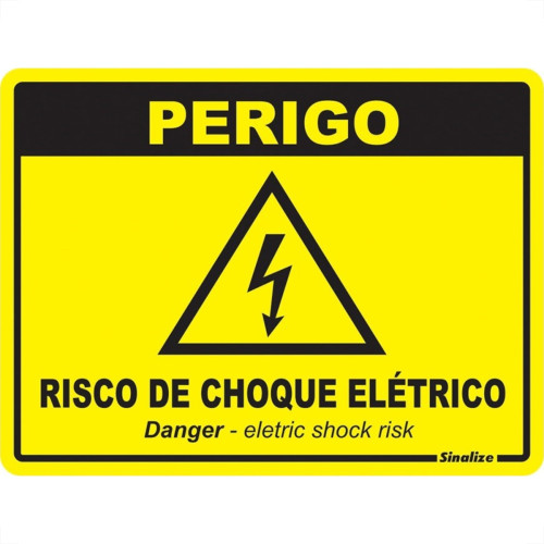 Placa Sinalizacao Poliestireno 15X20 ''Perigo Risco De Choque Eletrico'' 220By Placa Sinalizacao Poliestireno 15X20 ''Perigo Risco De Choque Eletrico'' 220By