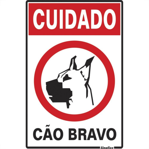 Placa Sinalizacao Poliestireno 20X30 ''Cuidado Cao Bravo'' 250Ah Placa Sinalizacao Poliestireno 20X30 ''Cuidado Cao Bravo'' 250Ah