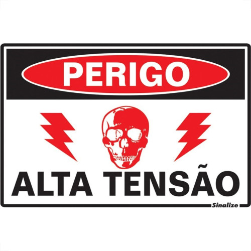 Placa Sinalizacao Poliestireno 20X30 ''Perigo Alta Tensao'' 250Ao Placa Sinalizacao Poliestireno 20X30 ''Perigo Alta Tensao'' 250Ao