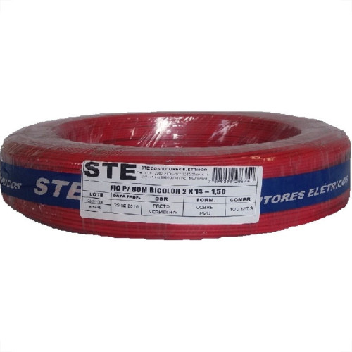 Fio Som Bicolor Ste 1,50Mm 2X14 Pr 709 Fio Som Bicolor Ste 1,50Mm 2X14 Pr 709