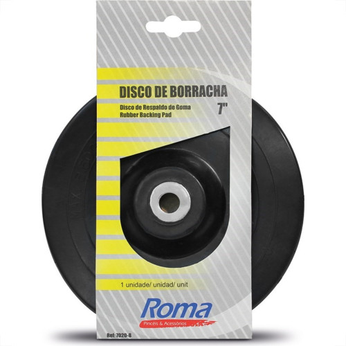 Disco Borracha Roma 7'' Para Esmerilhadeira Furo 5/8'' 7020 8 Disco Borracha Roma 7'' Para Esmerilhadeira Furo 5/8'' 7020 8