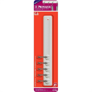 Gancho Adesivo Primafer Branco Plastico/Metal Ajustavel 0,5 1Kg 1 Peca Pr2564