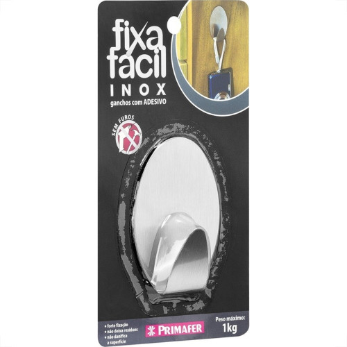 Gancho Adesivo Primafer Branco Inox 1 1Kg 1Peca Grande Pr2593 Gancho Adesivo Primafer Branco Inox 1 1Kg 1Peca Grande Pr2593