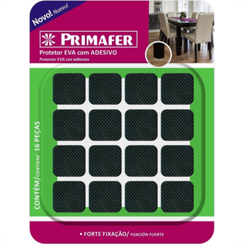 Protetor Adesivo Primafer Eva Quadrado Pequeno 16Pecas Pr2111
