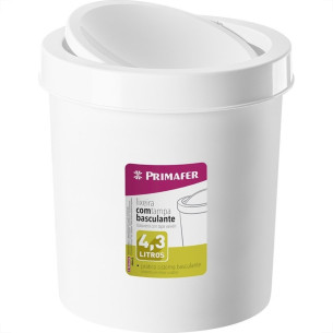 Lixeira Primafer Basculante 4,3L Branca Pr1017-2