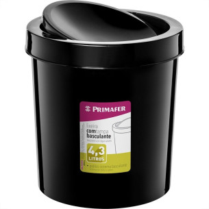 Lixeira Primafer Basculante 4,3L Preta Pr1017-8