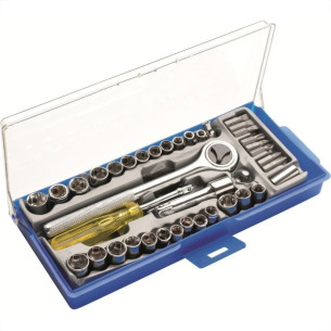 Soquete Excellent Bits Com Catraca Encaixe 1/4 3/8Com 40Pecas 8Zi