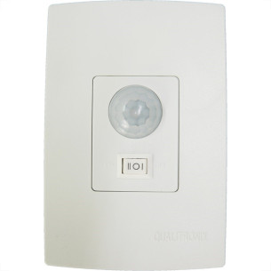 Sensor Qualitronix Parede Embutir Foto 180° Com Chave Branco Qi6M