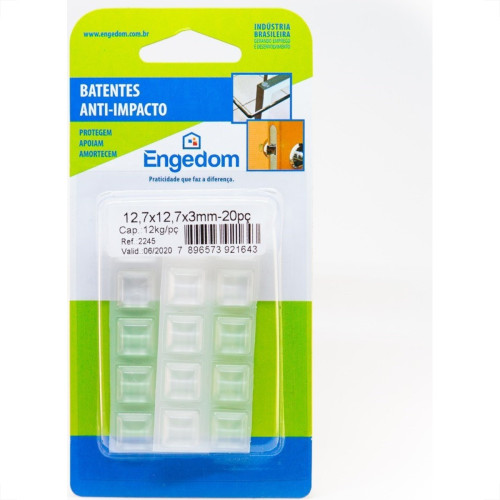 Protetor Adesivo Engedom Quadrado 12,7X3Mm 20Pecas 2245