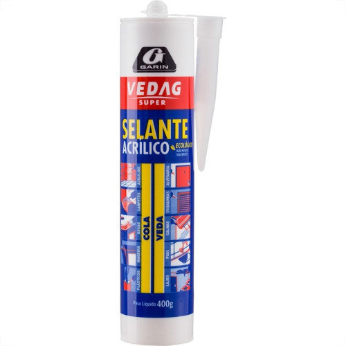 Cola Sela Vedag Acrilica Multiuso Garin Branca 400G Vasb-400 Cola Sela Vedag Acrilica Multiuso Garin Branca 400G Vasb-400
