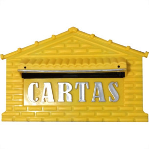 Caixa Carta Real Plastico''Casinha''N04P Amarela Media 735