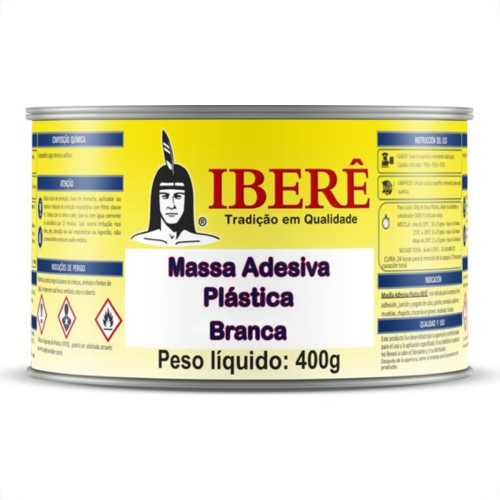 Massa Plastica Ibere 400G Branca Com Catalizador - Kit C/12 Massa Plastica Ibere 400G Branca Com Catalizador - Kit C/12