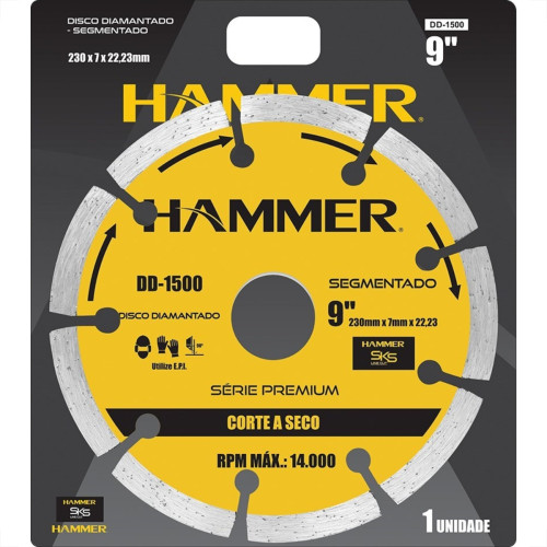 Disco Diamantado Hammer Segmentado 230Mm Seco Gydd1500 Disco Diamantado Hammer Segmentado 230Mm Seco Gydd1500