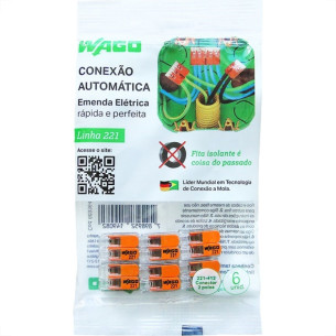 Conector Emenda Wago Flow 2Polo 4Mm Com 6Pecas 412 60473334