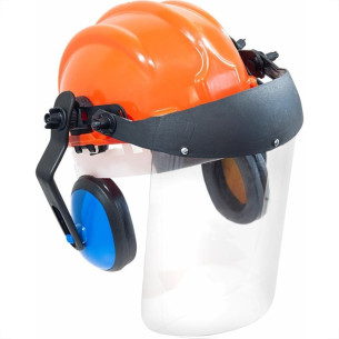 Capacete Com Abafador+Viseira Plastcor Laranja 70001344