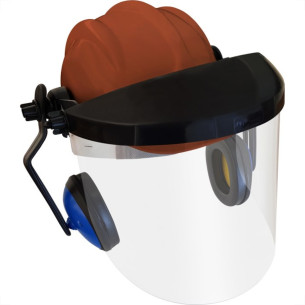 Capacete Com Abafador+Viseira Plastcor Marrom  70001348