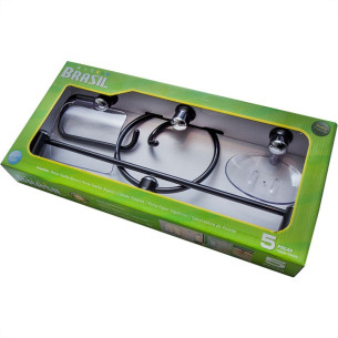 Acessorio Wc Brasil Preto Cristal 5 Pecas B1302060/10 Acessorio Wc Brasil Preto Cristal 5 Pecas B1302060/10