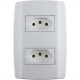 Conjunto Ilumi Slim 4X2 Branco Com Placa (2Tomada 20A) 80121 Conjunto Ilumi Slim 4X2 Branco Com Placa (2Tomada 20A) 80121