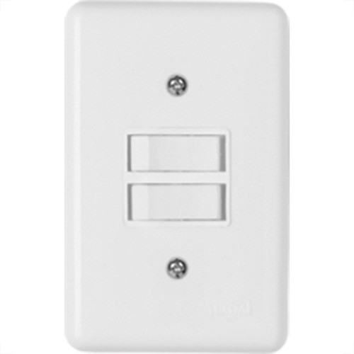 Conjunto Ilumi Stylus 4X2 Branco Com Placa (1Simples+1Paralelo) 2023