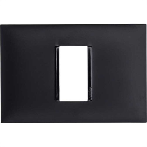 Placa Pial Plus+ Preta 4X2 (1 Modulo Horizontal) 618501Pt Placa Pial Plus+ Preta 4X2 (1 Modulo Horizontal) 618501Pt