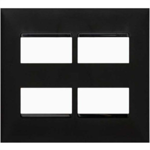 Placa Pial Plus+ Preta 4X4 (2+2 Distanciada) 618514Pt