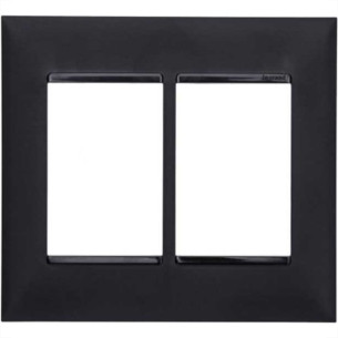 Placa Pial Plus+ Preta 4X4 (3+3 Horizontal) 618516Pt