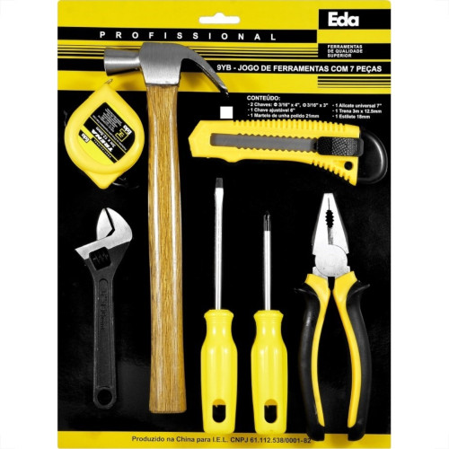 Kit Ferramenta Eda Blister Com 07Pecas 9Yb Kit Ferramenta Eda Blister Com 07Pecas 9Yb