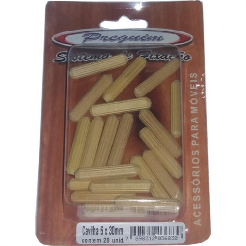 Cartela Cavilha Preguim 6X30Mm Com 20Pecas - Kit C/10