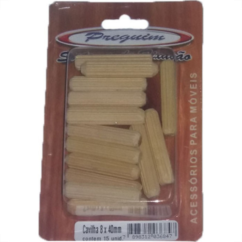 Cartela Cavilha Preguim 8X40Mm Com 15Pecas - Kit C/10
