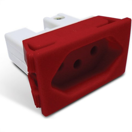 Tomada Painel Steck Com Borne 10A 250V Vermelha S8622 Tomada Painel Steck Com Borne 10A 250V Vermelha S8622