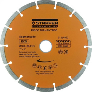 Disco Diamantado Starfer Segmentado 180Mm Seco/Agua 