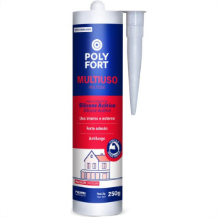 Cola Silicone Polyfort 250G Uso Geral Acetico Incolor Pulvitec Zb112